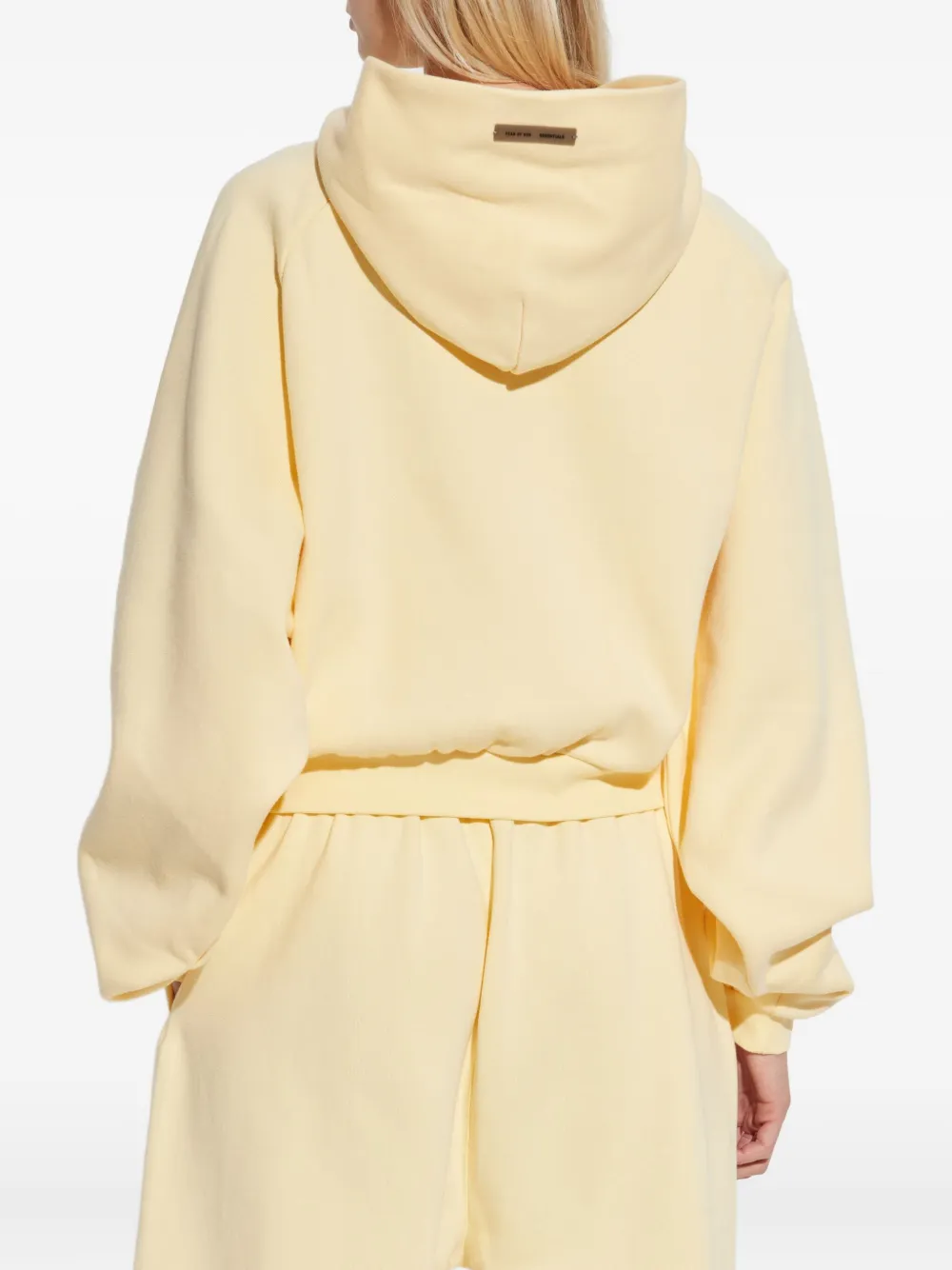 Essentials Embroidered-logo Hoodie In Neutral