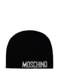 Moschino logo-detail beanie hat - Black