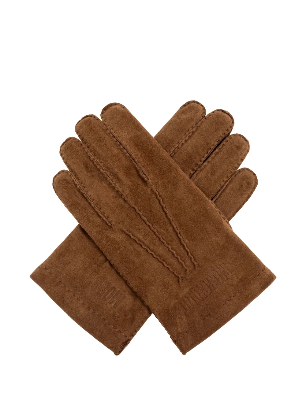 Moschino logo-debossed gloves - Bruin