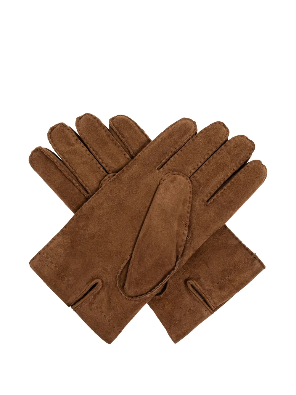 Moschino Logo-debossed Gloves In Brown