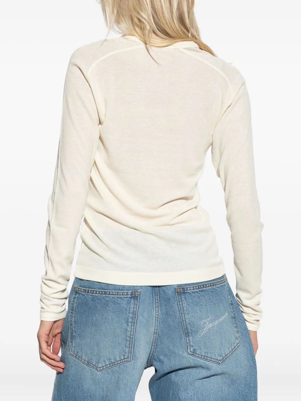 By Malene Birger Logo-embroidered Long-sleeve Top In White