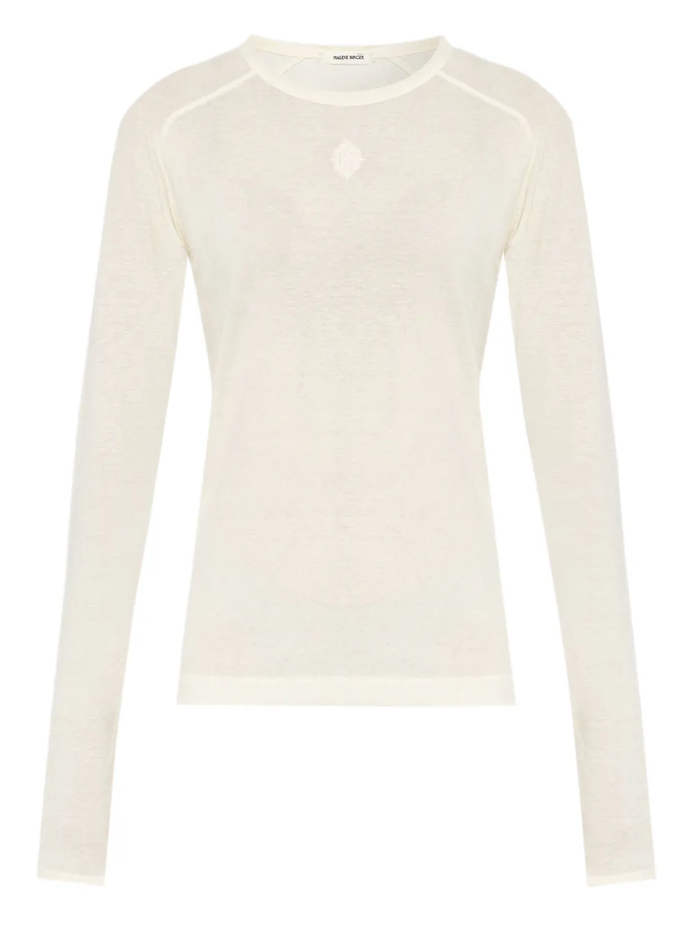 By Malene Birger logo-embroidered long-sleeve top | Neutrals | Image 1