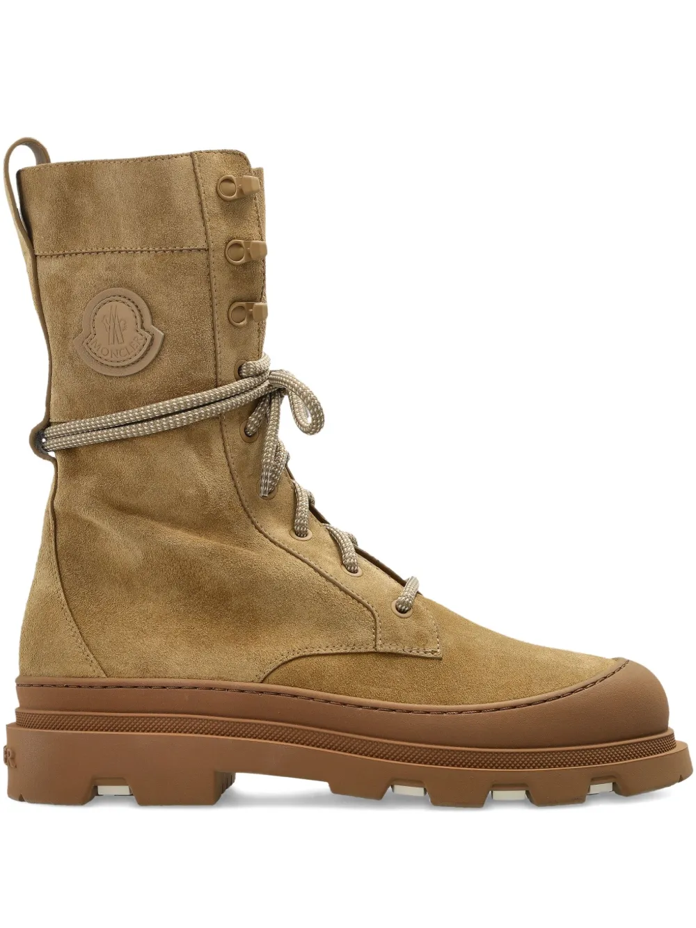Moncler logo-patch suede boots | Brown | Image 1