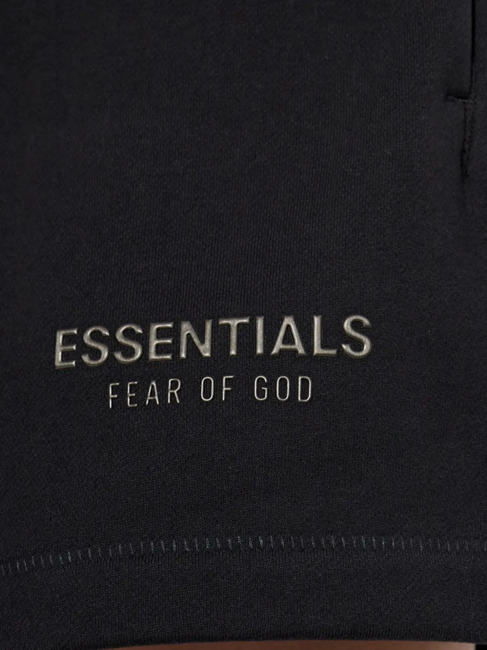 Essentials Drawstring-waist Logo Shorts In Black