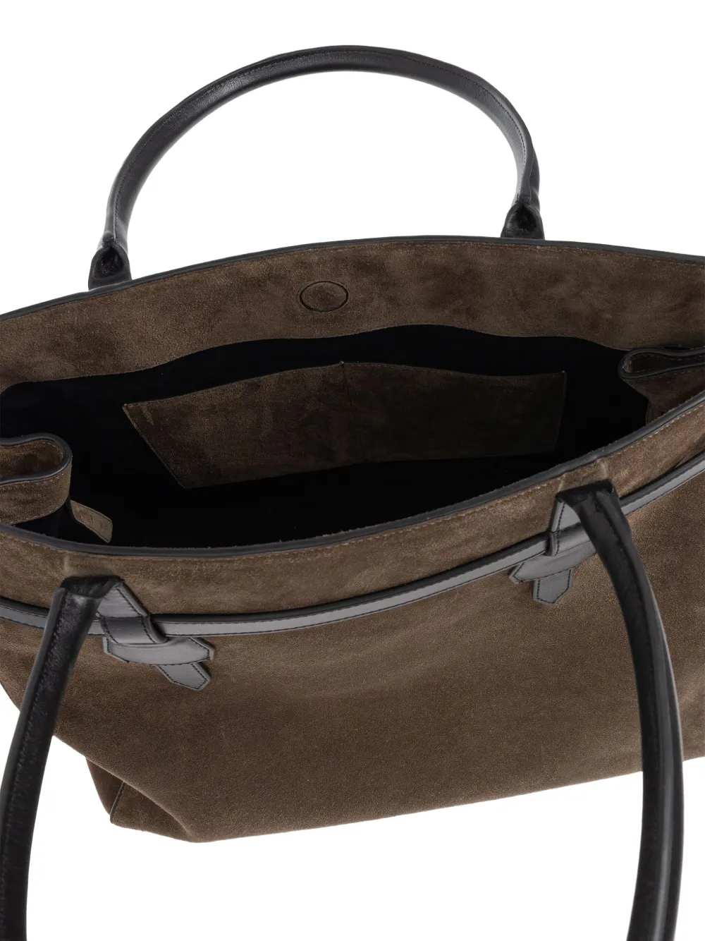 Dsquared2 Twin Leather-trimmed Suede Shoulder Bag In Brown
