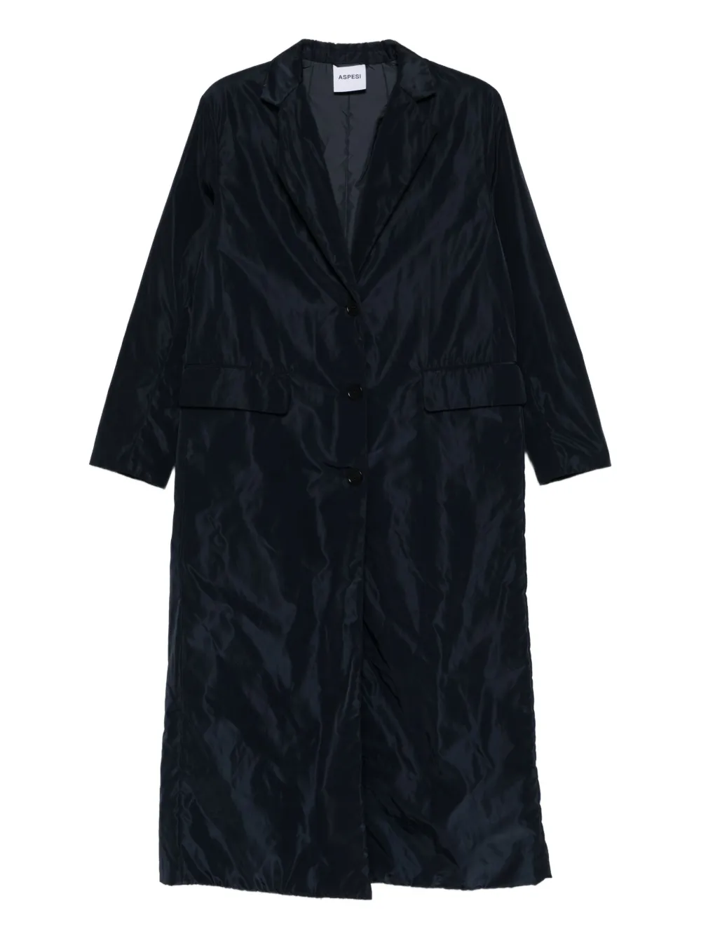 Aspesi Single-breasted Buttoned Coat In Blue