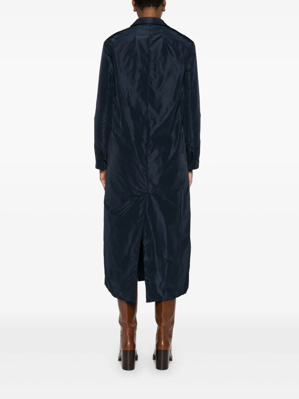 Aspesi Single-breasted Buttoned Coat In Blue