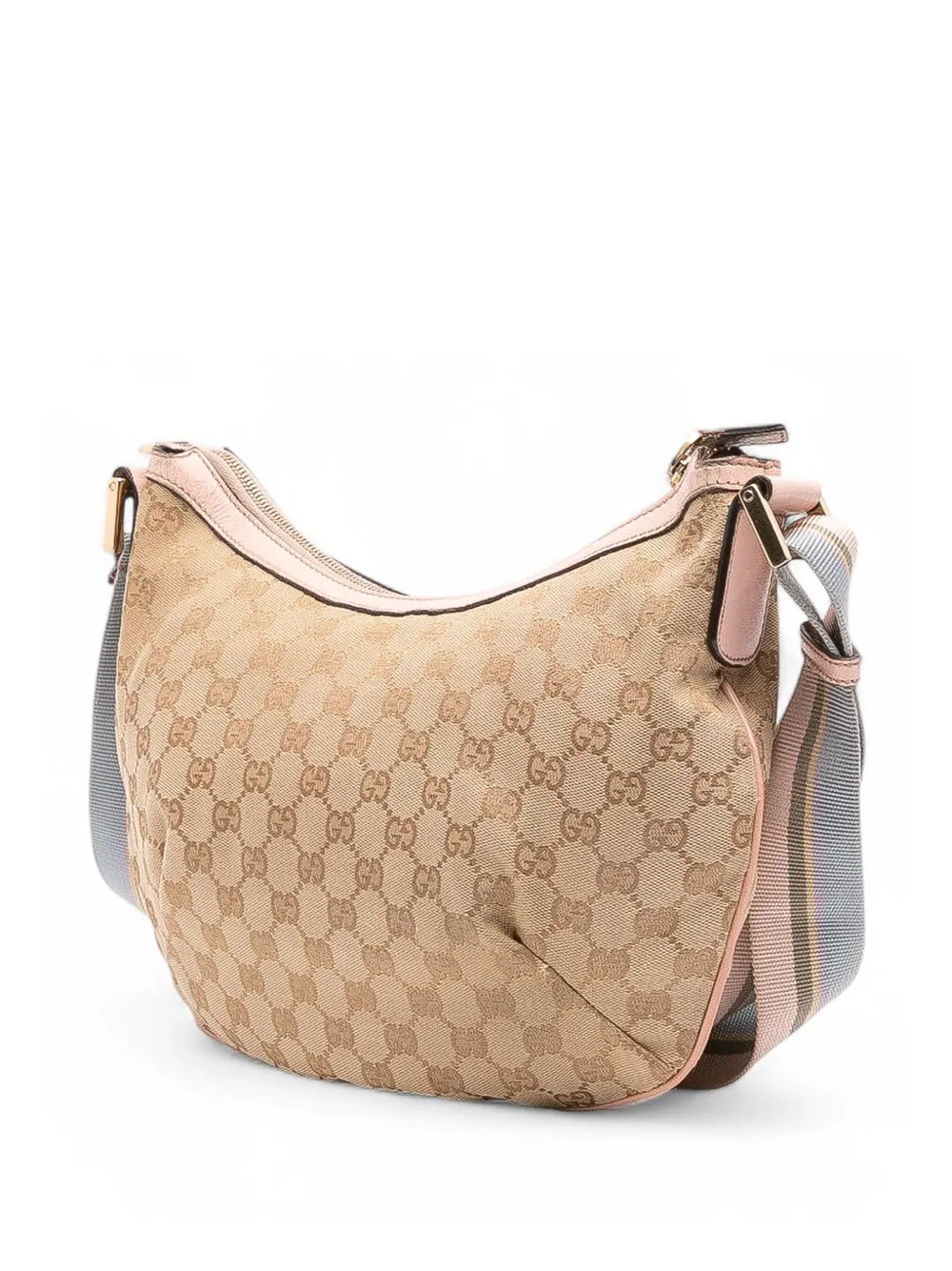 Pre-owned Gucci 2000-2015 Gg Canvas Web Crossbody Bag In Brown