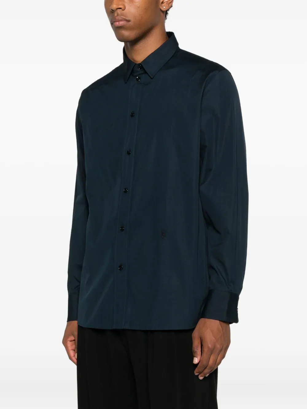 Saint Laurent Cassandre button-up overhemd met lange mouwen Blauw