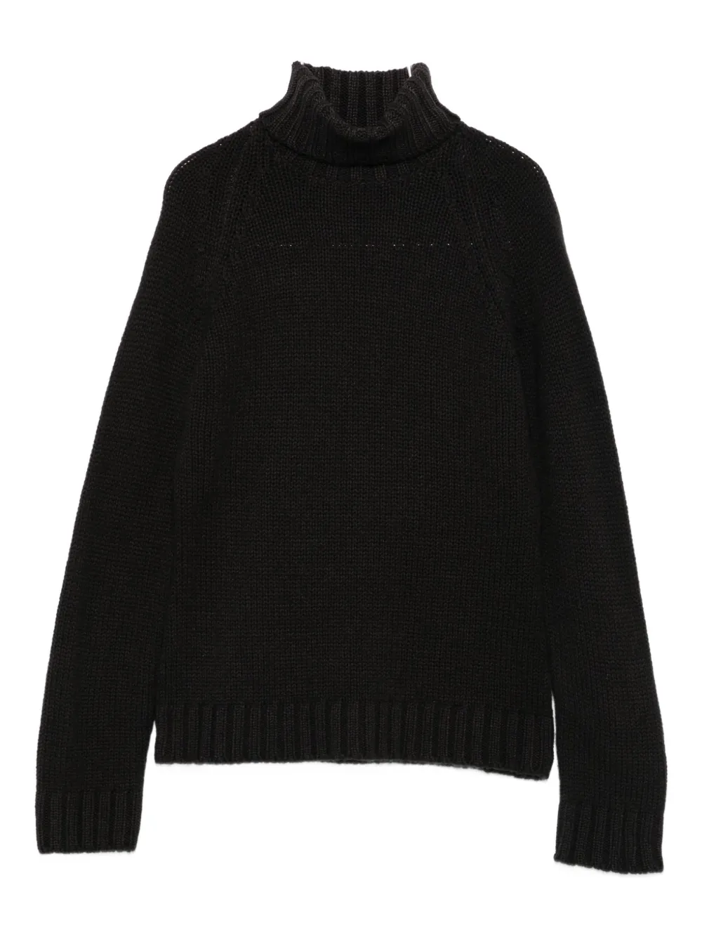 Base Turtleneck Ribbed Sweater In Black