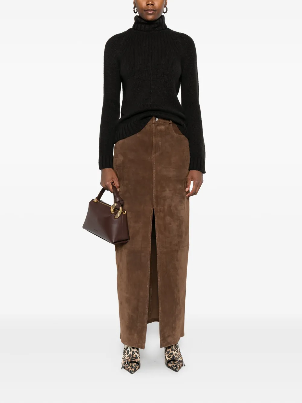 Base Turtleneck Ribbed Sweater In Black