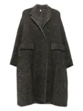 Boboutic patch-pocket herringbone coat - Black