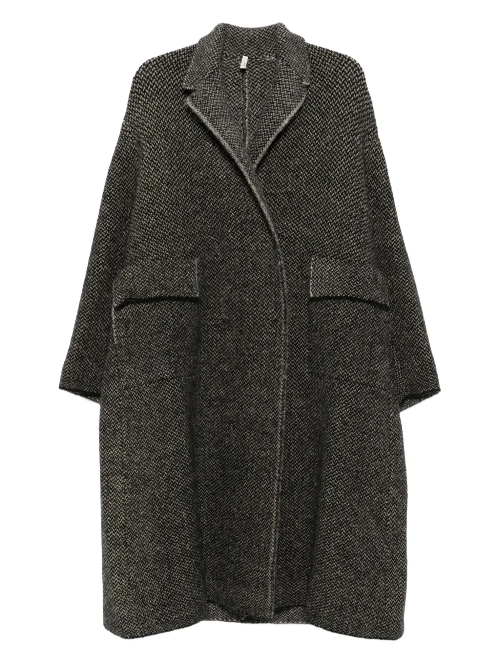 Boboutic patch-pocket herringbone coat | Black | Image 1