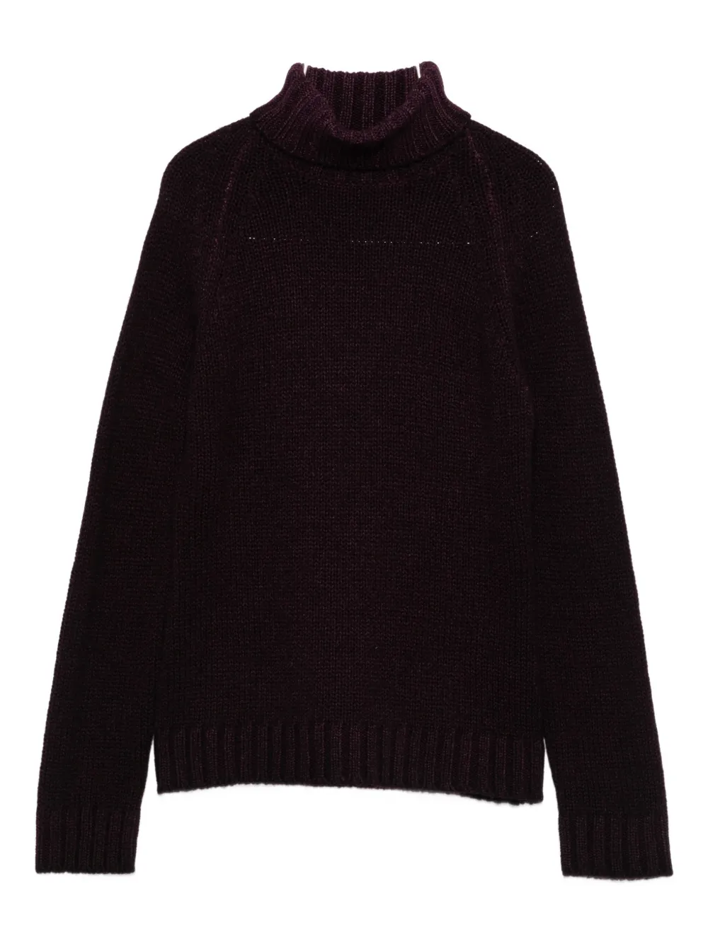 Base Turtleneck Ribbed Sweater In Brown