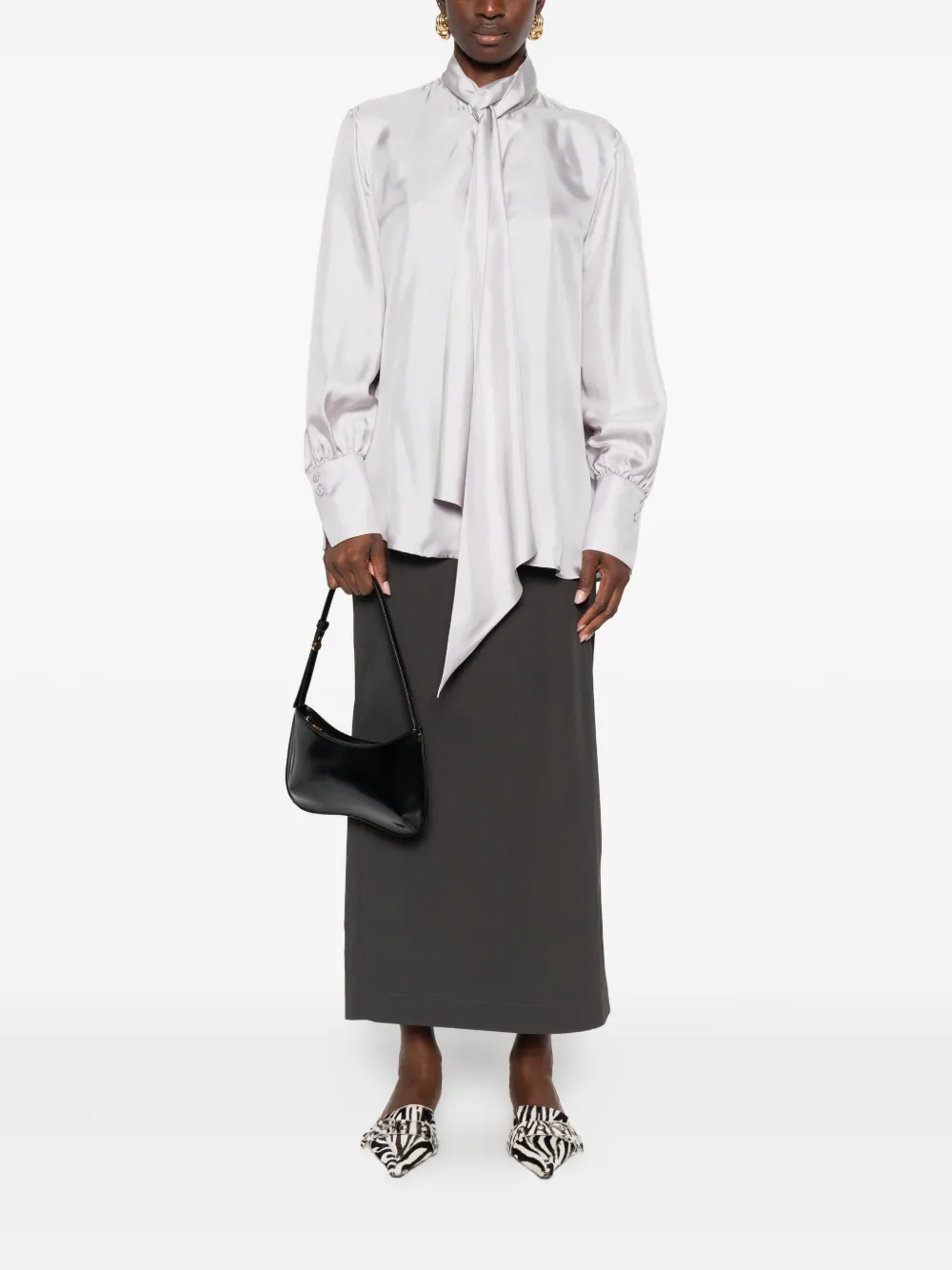 ARCHIVIO 67 Satijnen blouse - Grijs