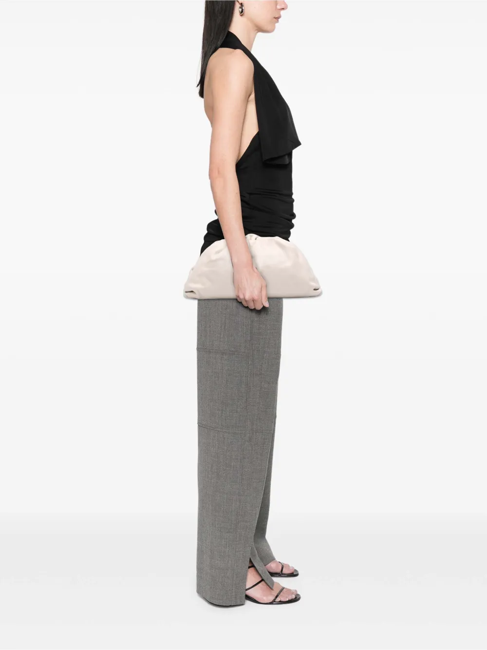Pre-owned Bottega Veneta 2012-2025 Lambskin The Pouch Clutch Bag In White