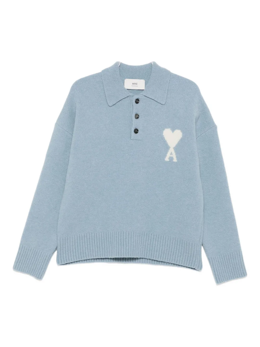 Ami Alexandre Mattiussi Ami De Coeur Polo Sweatshirt In Blue