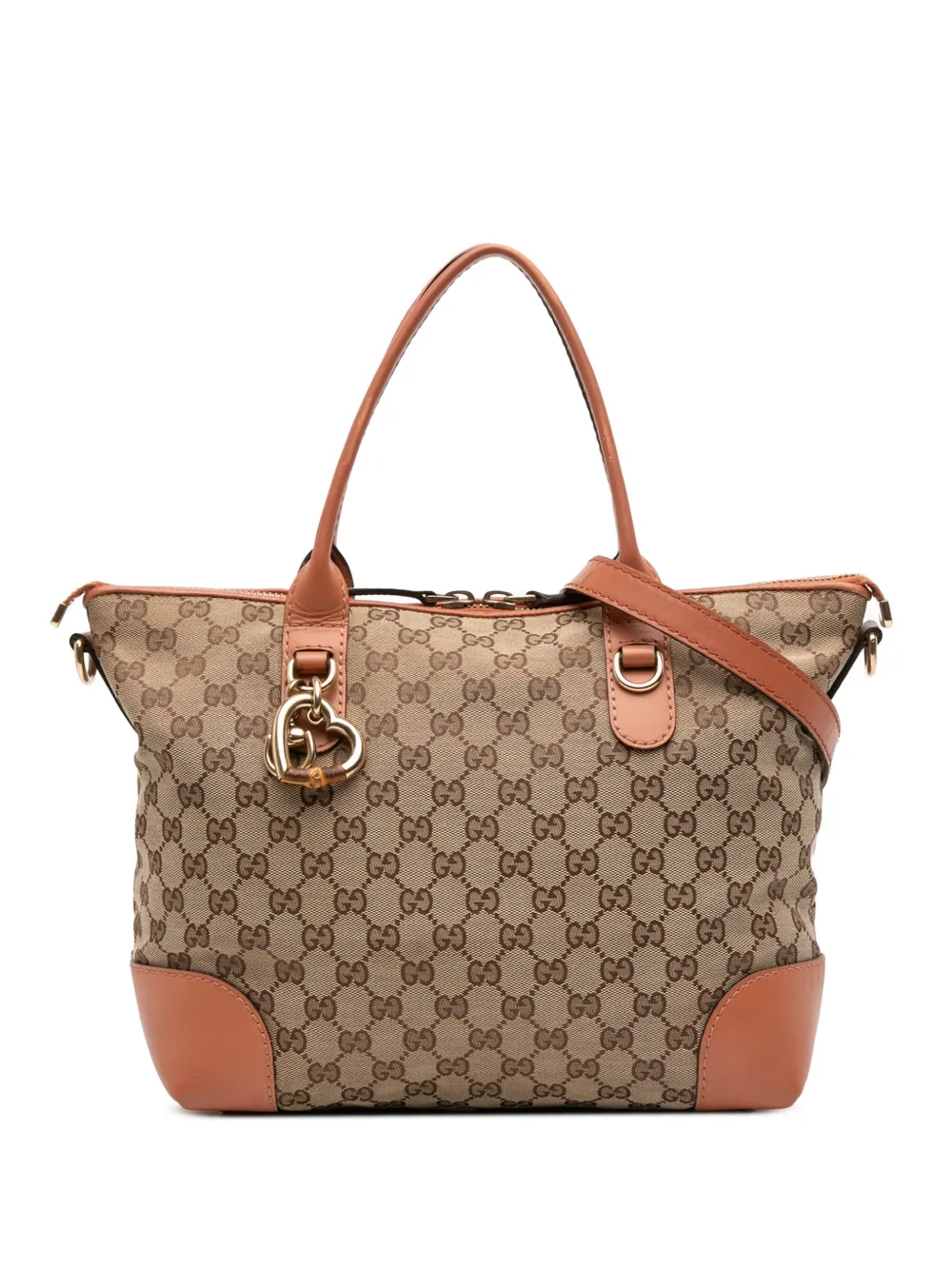 Gucci Pre-Owned 2016-2025 GG Canvas Heart Bit satchel - ブラウン Gucci Pre-Owned 2016-2025 GG Canvas Heart Bit satchel - ブラウン