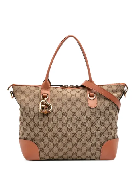 Gucci Pre-Owned bolsa satchel GG Canvas Heart Bit 2016-2025