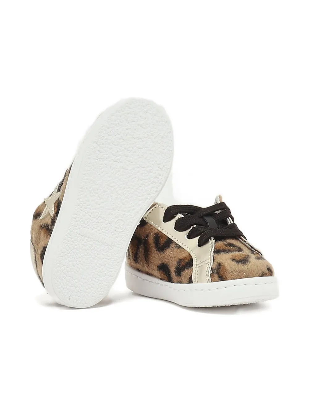 2 Star Kids leopard-print star-patch sneakers Brown
