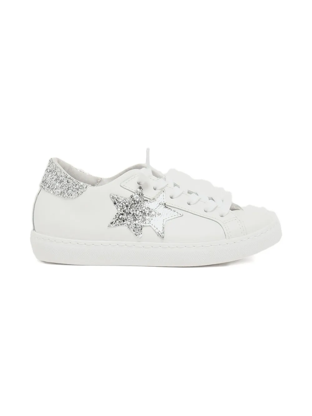 2 Star Kids Sneakers met ster met glitters Wit