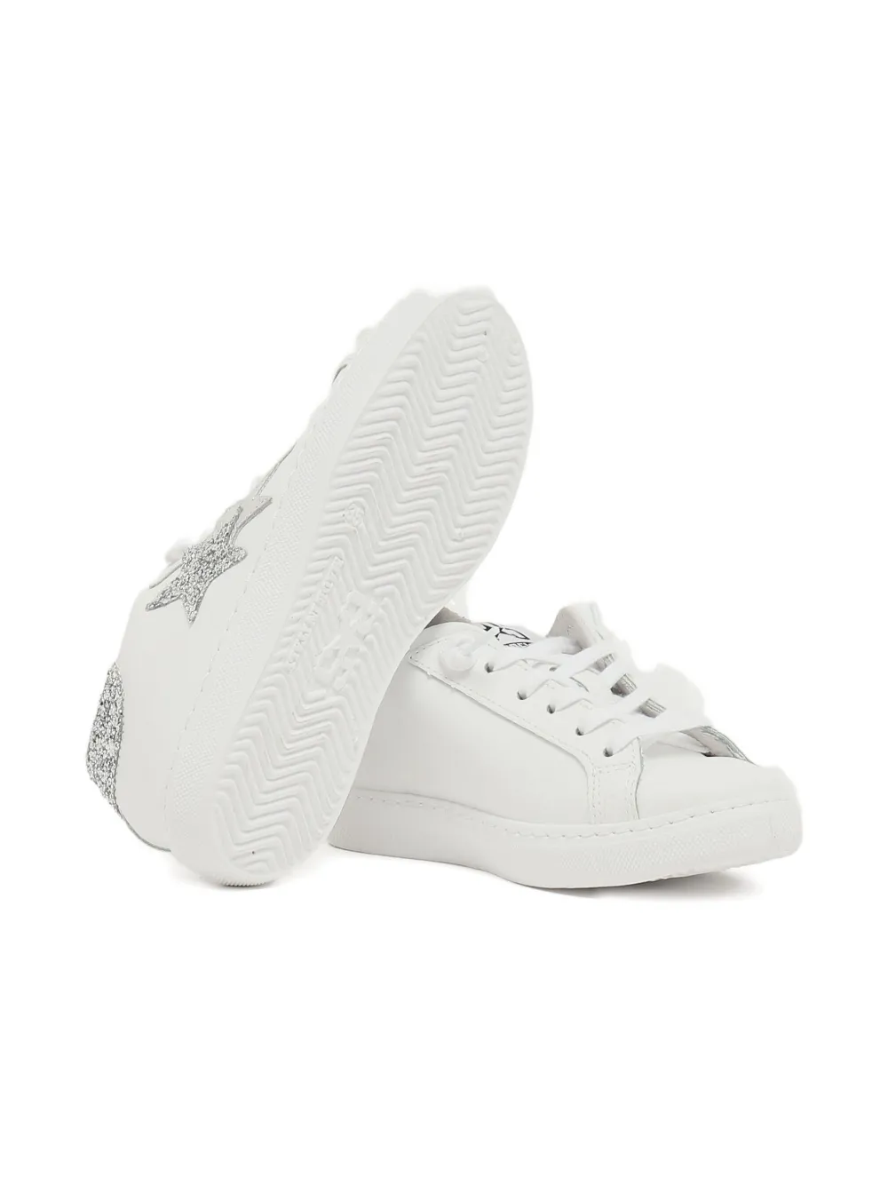 2 Star Kids Sneakers met ster met glitters Wit