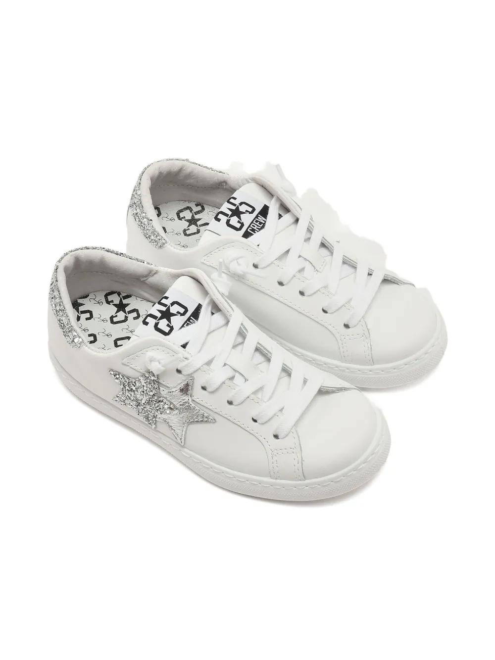 2 Star Kids Sneakers met ster met glitters Wit