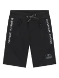 Aigner Kids logo-patch panelled shorts - Black