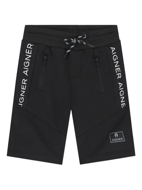 Aigner Kids logo-patch panelled shorts