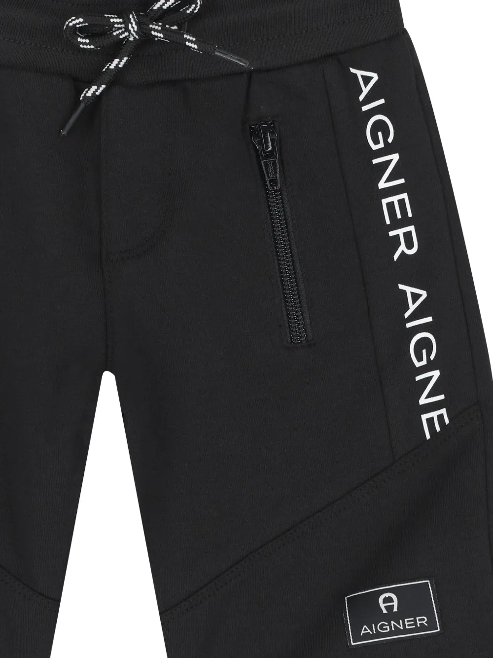 Aigner Kids Shorts met logopatch en vlakken Zwart