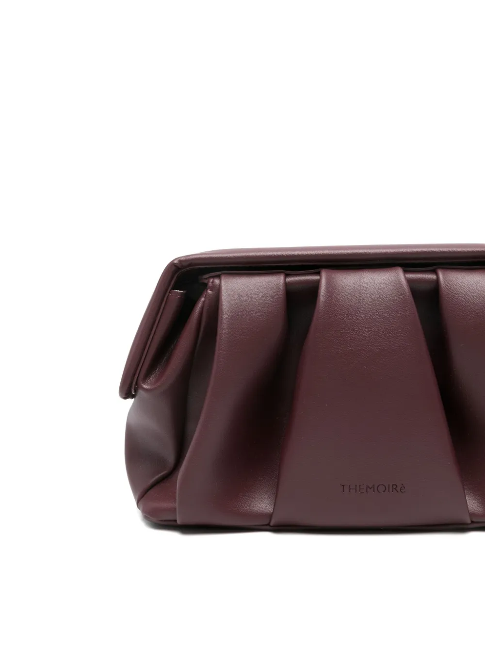 Themoirè Pleated Shoulder Strap Structured Clutch Bag In Purple