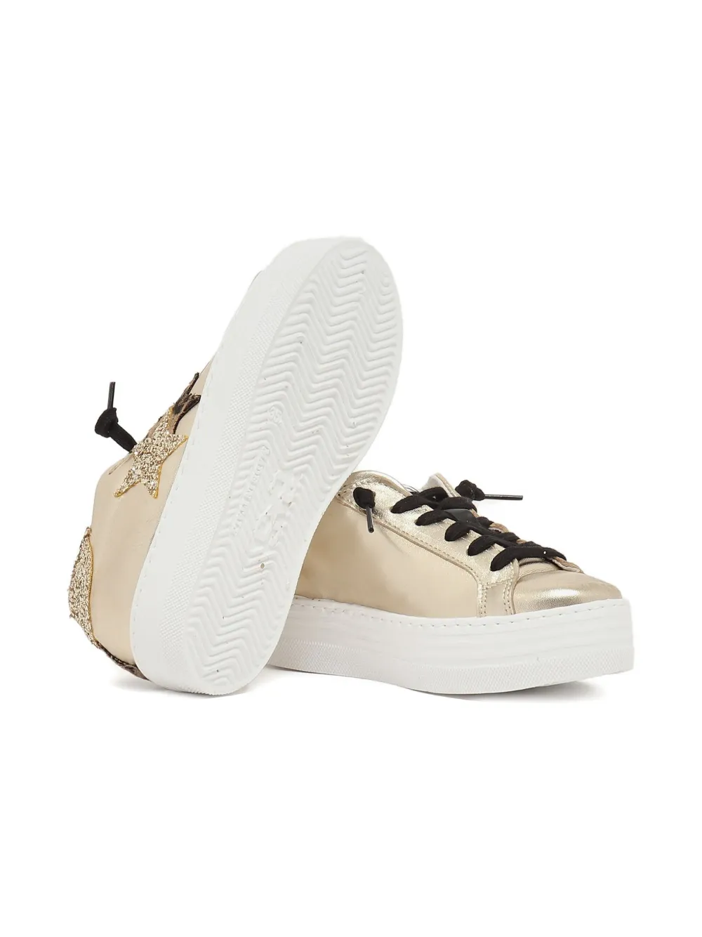 2 Star Kids Sneakers met ster met glitters Goud