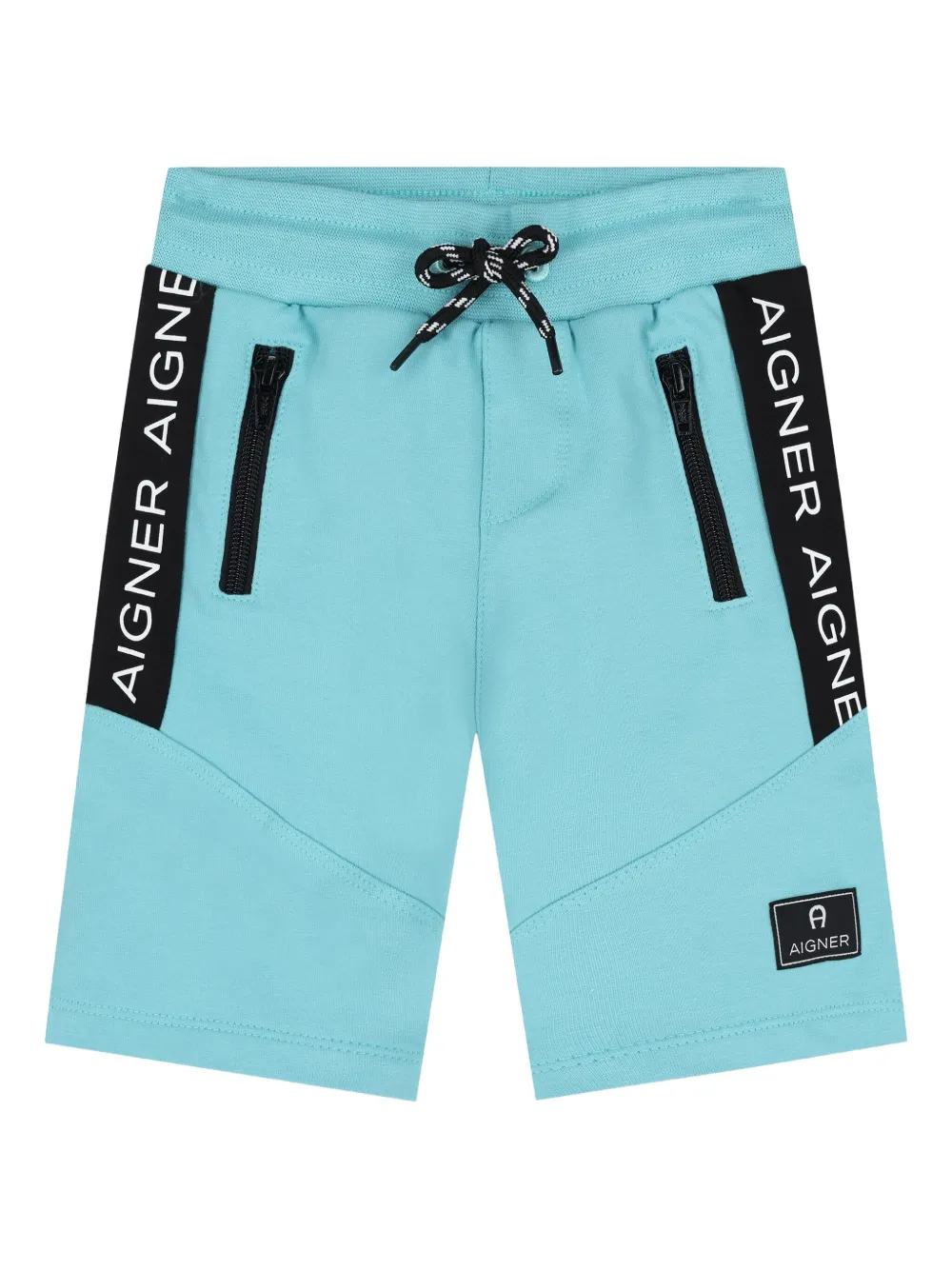 Aigner Logo-patch Panelled Shorts In Blue