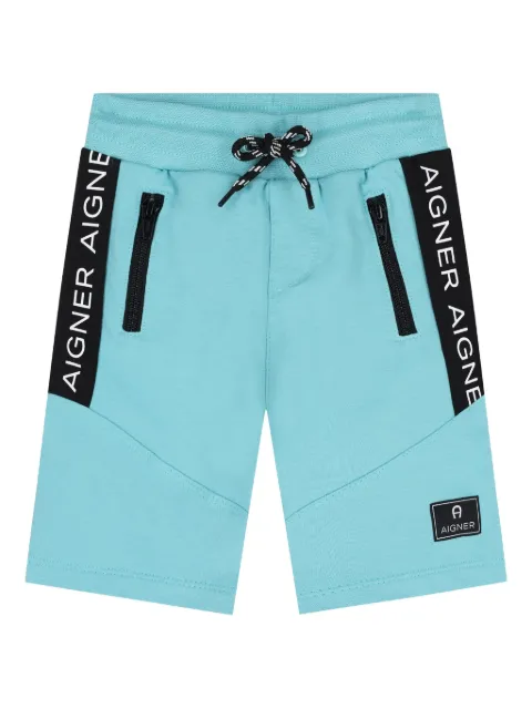 Aigner Kids logo-patch panelled shorts