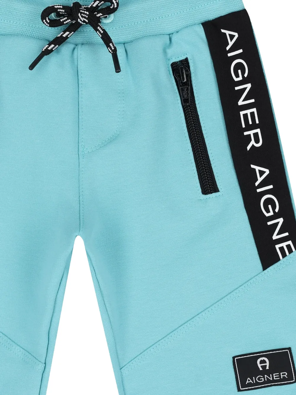 Aigner Logo-patch Panelled Shorts In Blue