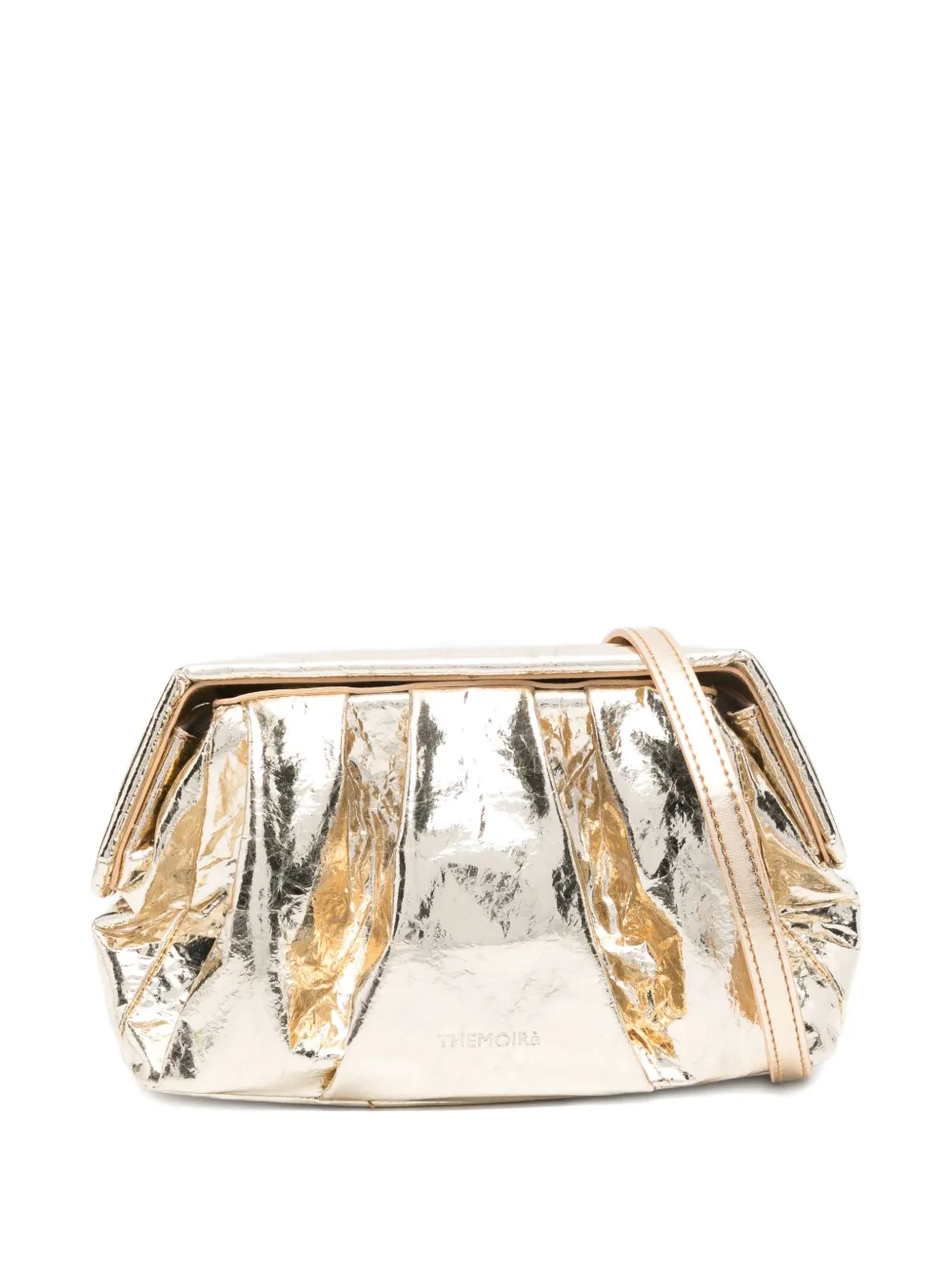 Themoirè pleated-metallic clutch bag | Gold | Image 1