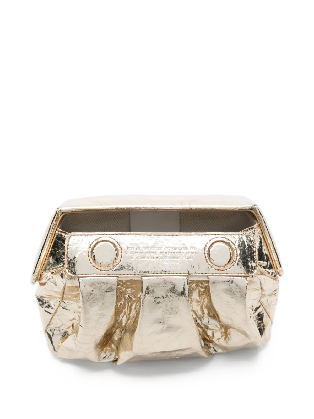 Themoirè Metallic geplooide clutch Goud