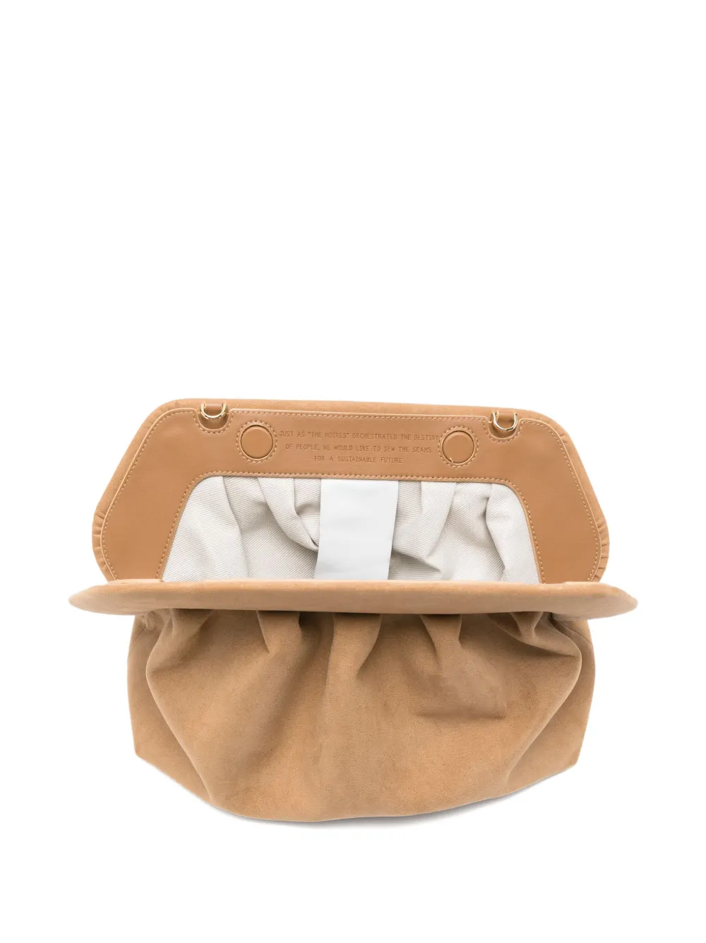 Themoirè Faux-suede Clutch Bag In Neutral