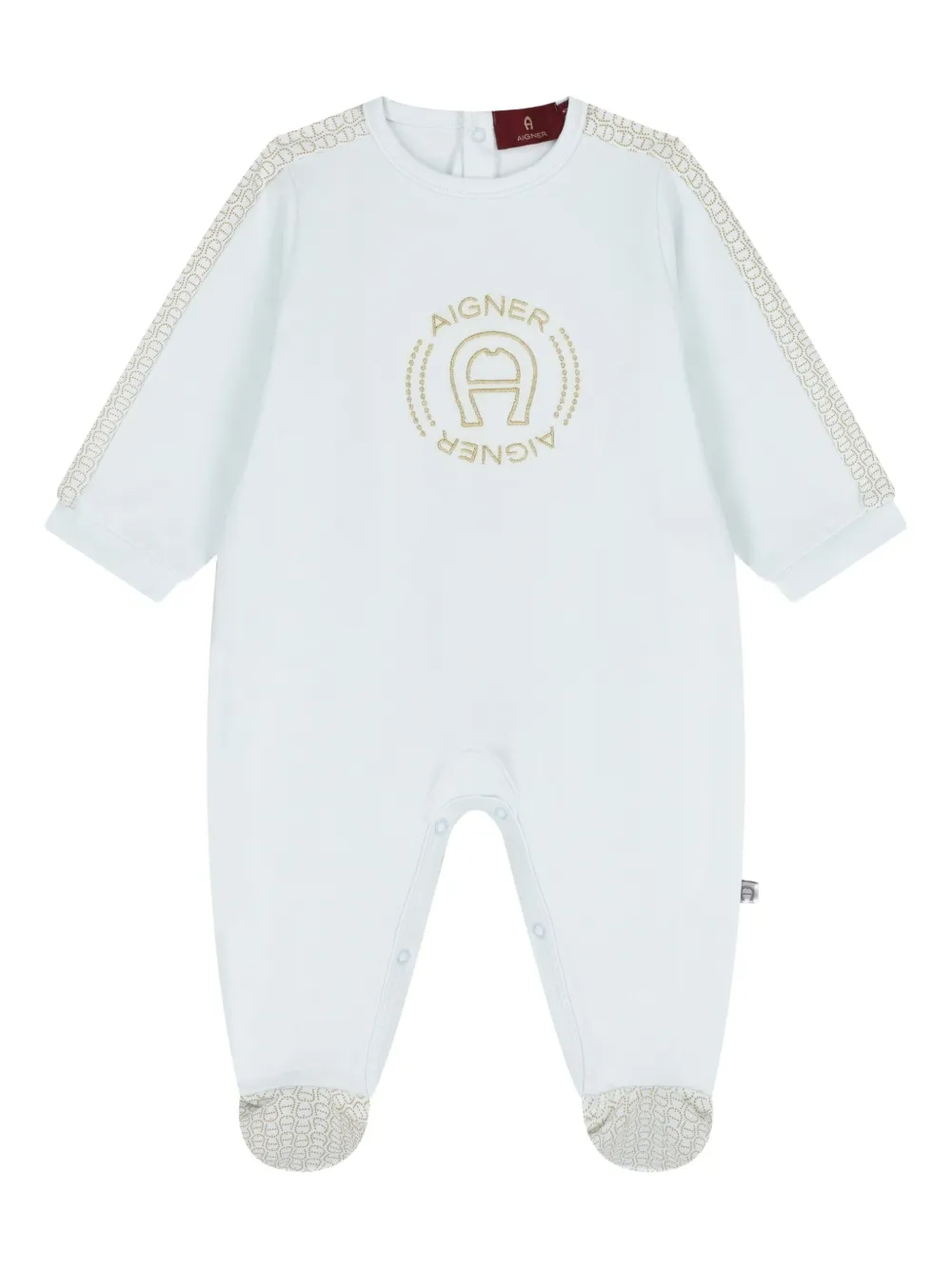 Aigner Kids embroidered-logo babygrow | Blue | Image 1