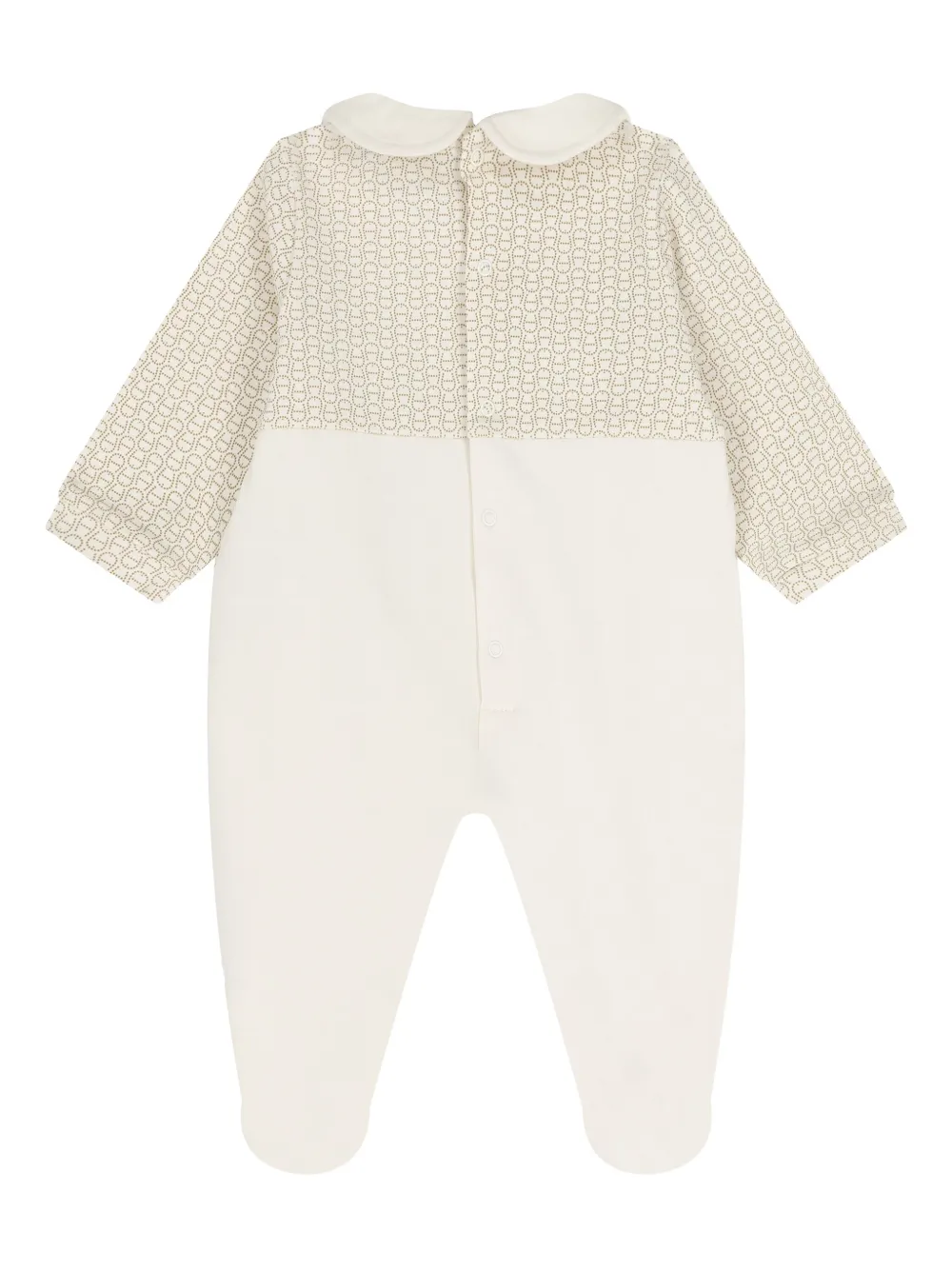 Aigner Kids Romper met Peter Pan-kraag en logopatroon - Beige