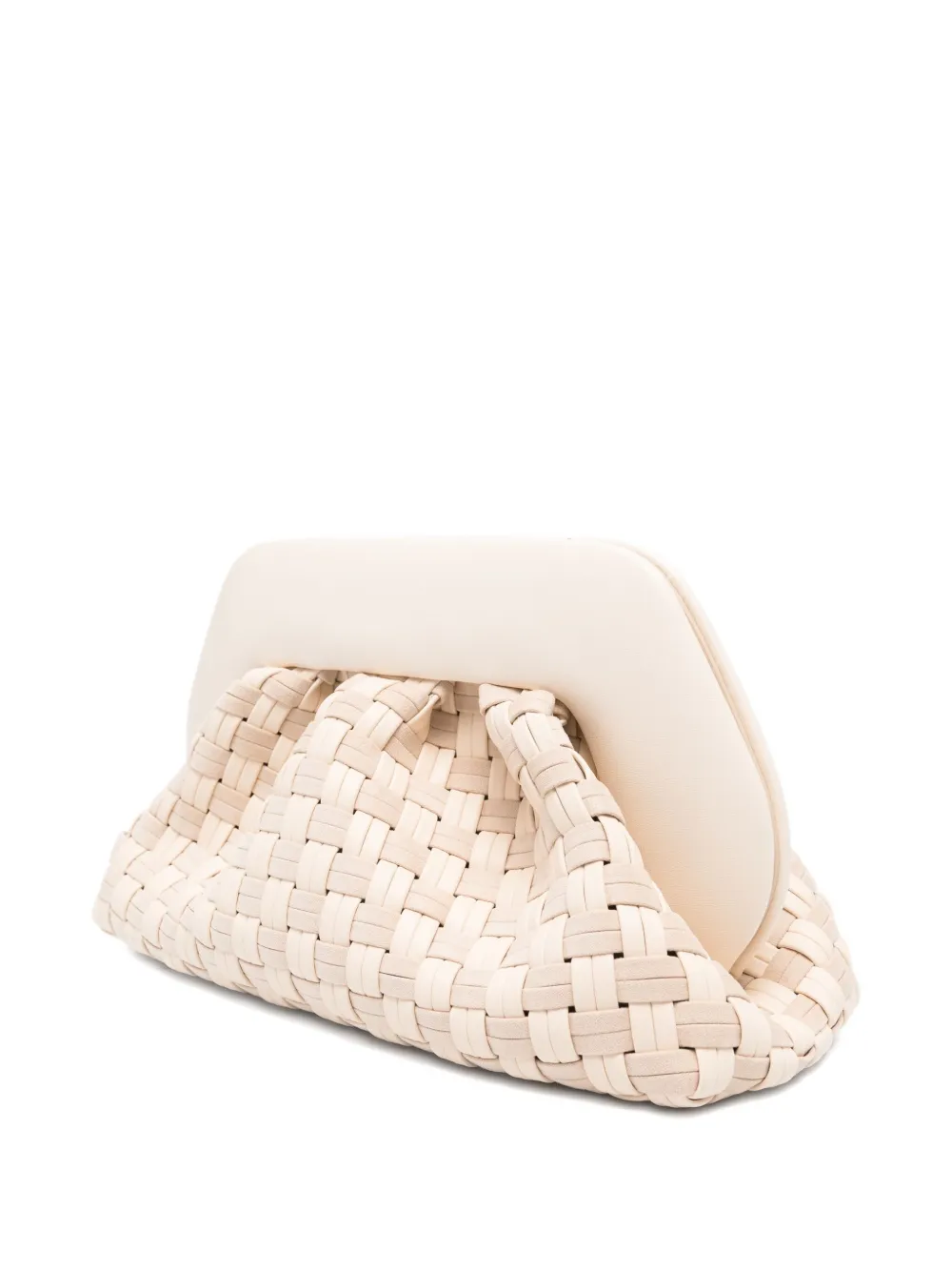 Themoirè Geweven clutch Beige