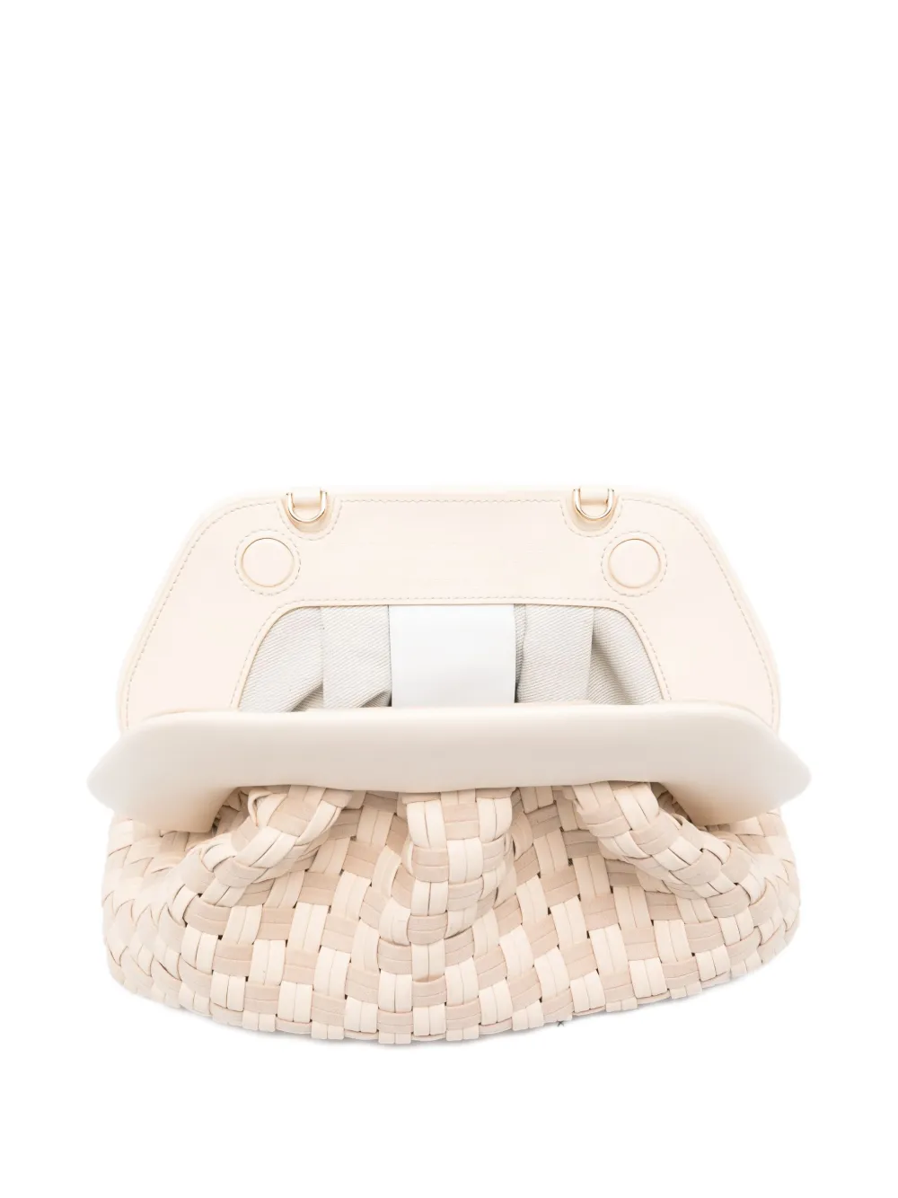 Themoirè Geweven clutch Beige