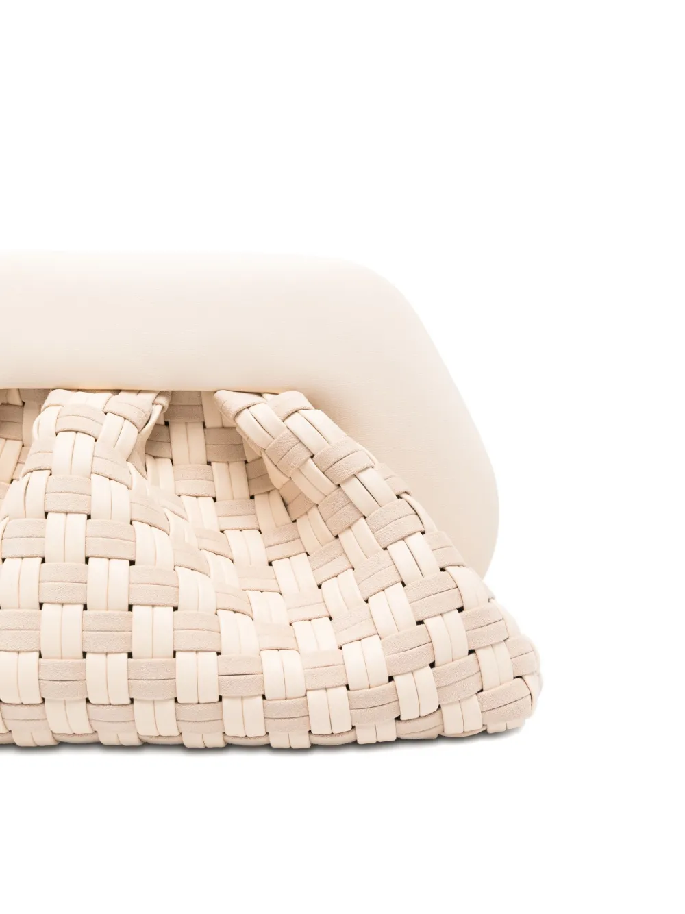 Themoirè Geweven clutch Beige