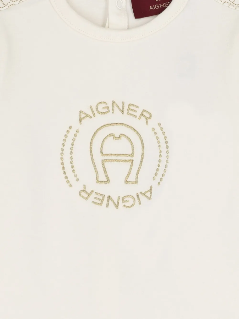Aigner Embroidered-logo Babygrow In Neutral