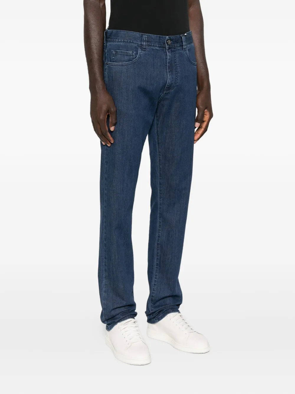 Canali Jeans met vijf zakken Blauw