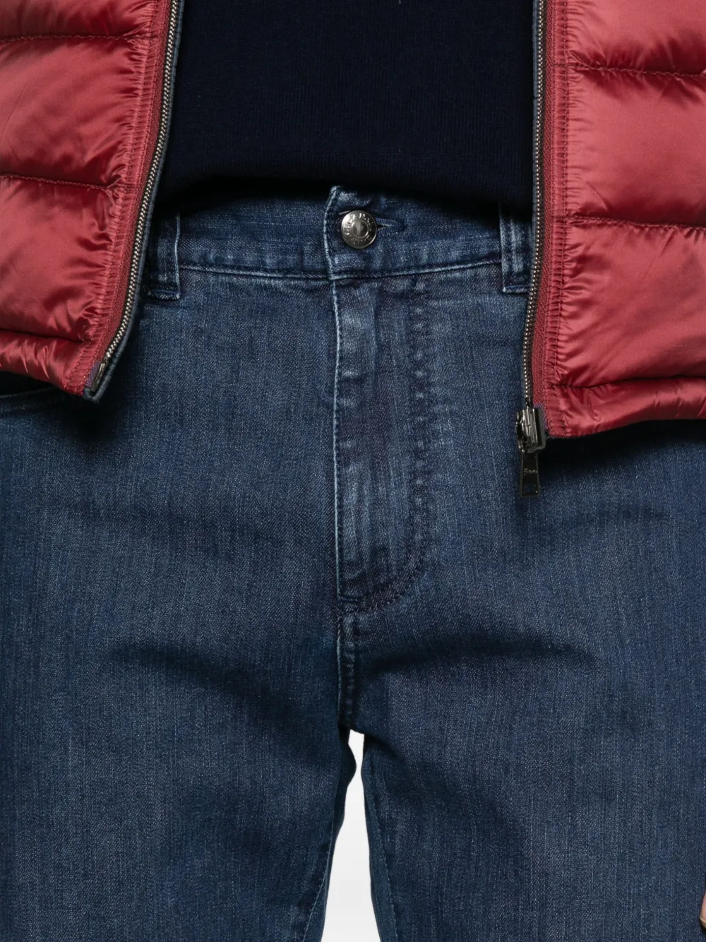 Canali Jeans met vijf zakken Blauw
