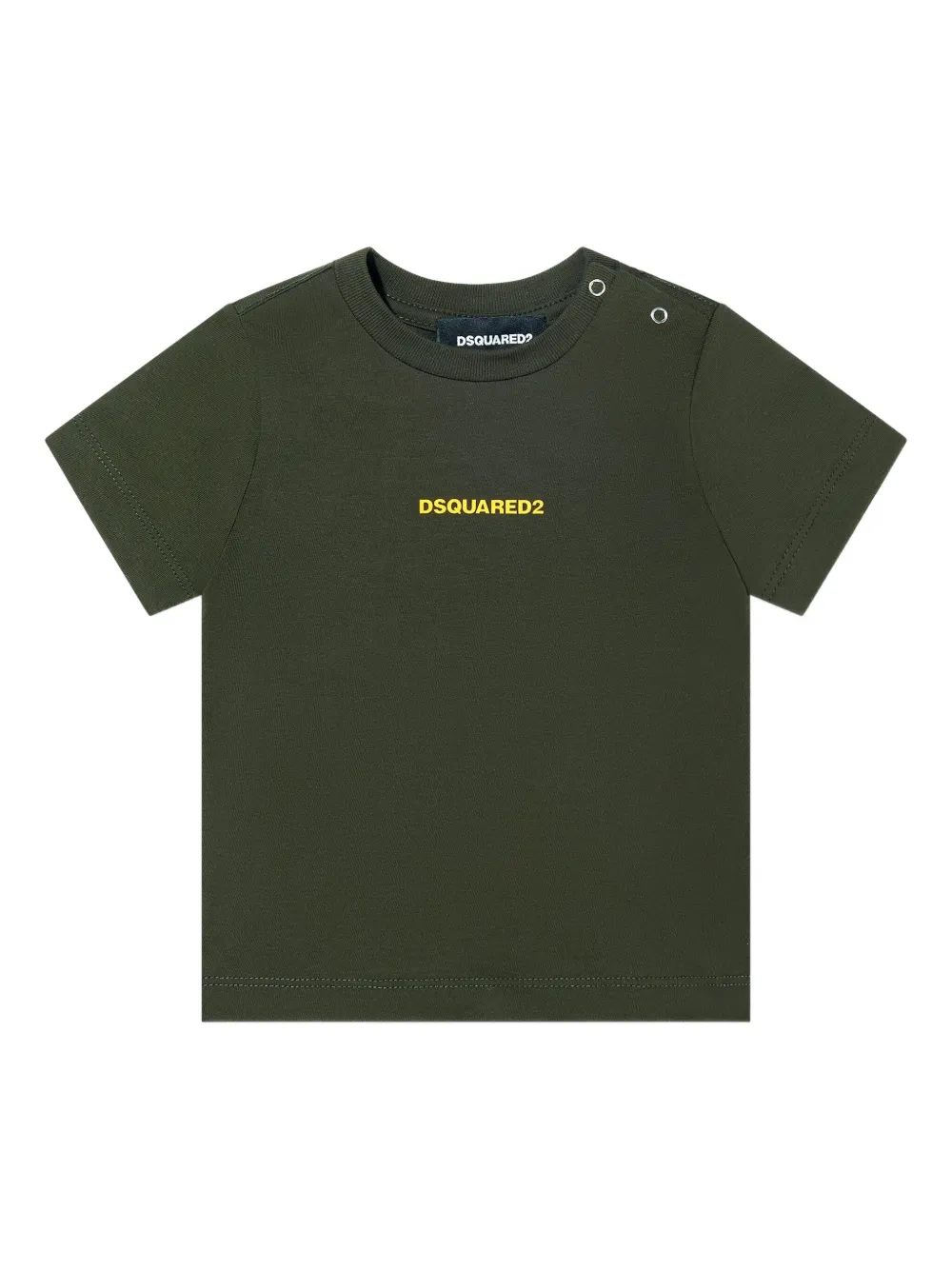 Dsquared2 Logo Snap-button T-shirt In Green