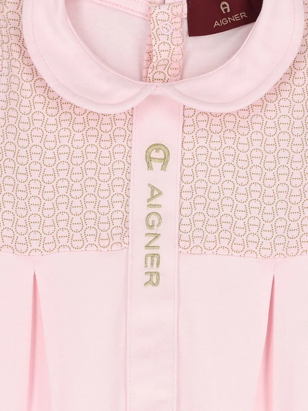 Aigner Logo-pattern Peter Pan-collar Babygrow In Pink