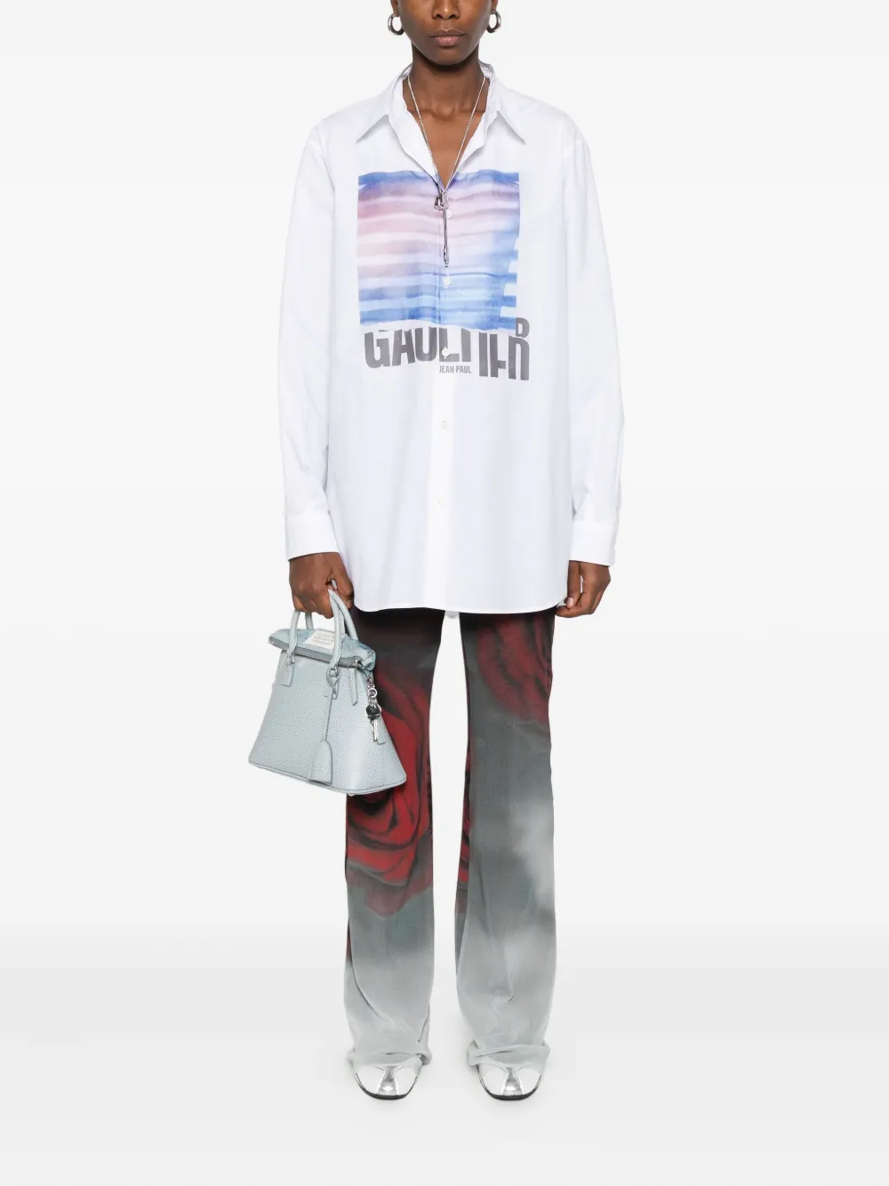 Jean Paul Gaultier Graphic-print Shirt In White