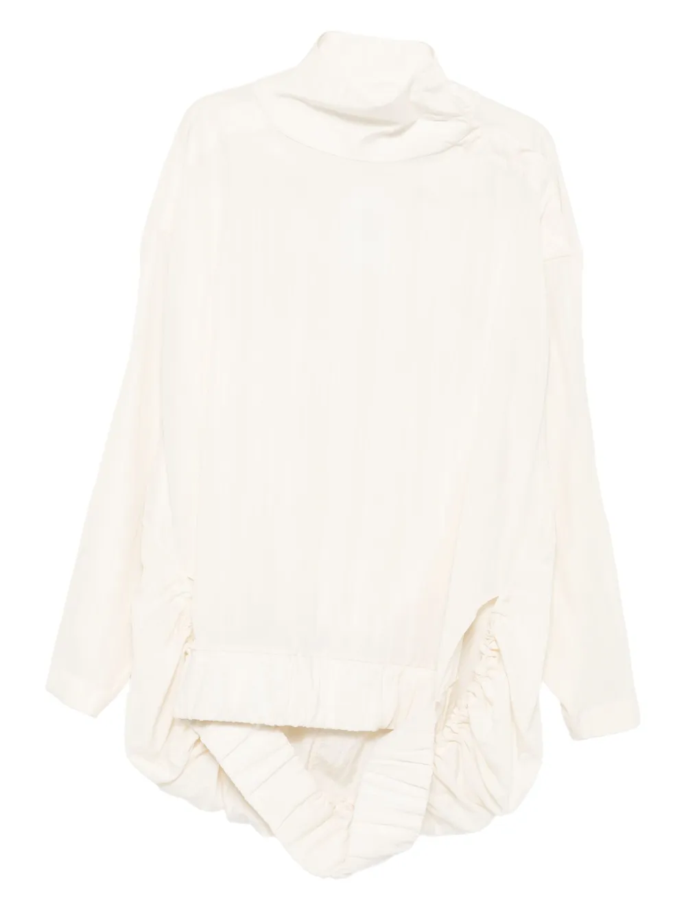 Jean Paul Gaultier High-neck Pleated Top In White